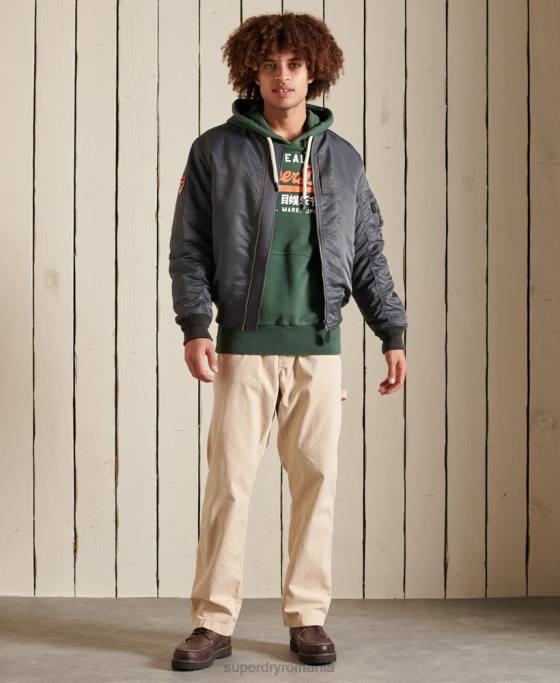 Superdry hanorac american clasic neperiat cu logo vintage îmbrăcăminte verde bărbați JX0Z893
