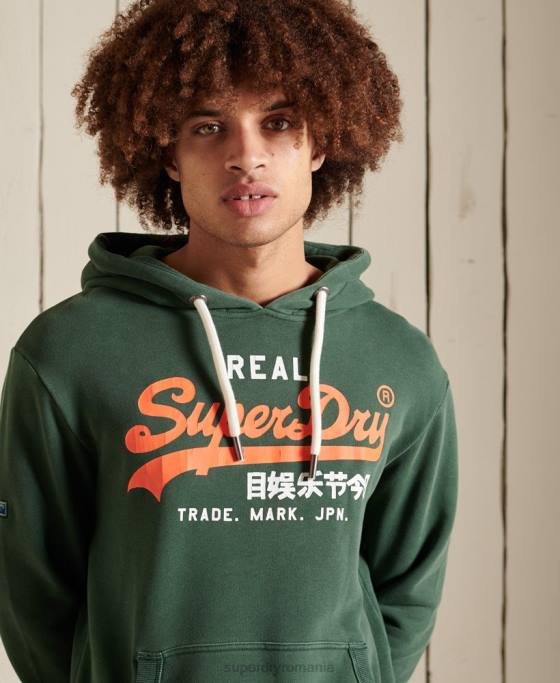 Superdry hanorac american clasic neperiat cu logo vintage îmbrăcăminte verde bărbați JX0Z893