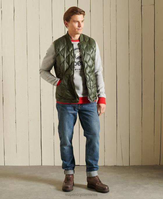 Superdry hanorac american classic ringer crew logo îmbrăcăminte gri bărbați JX0Z5232