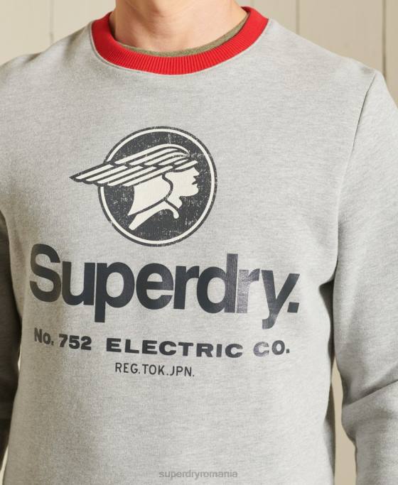 Superdry hanorac american classic ringer crew logo îmbrăcăminte gri bărbați JX0Z5232