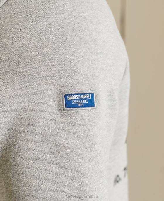 Superdry hanorac american classic ringer crew logo îmbrăcăminte gri bărbați JX0Z5232