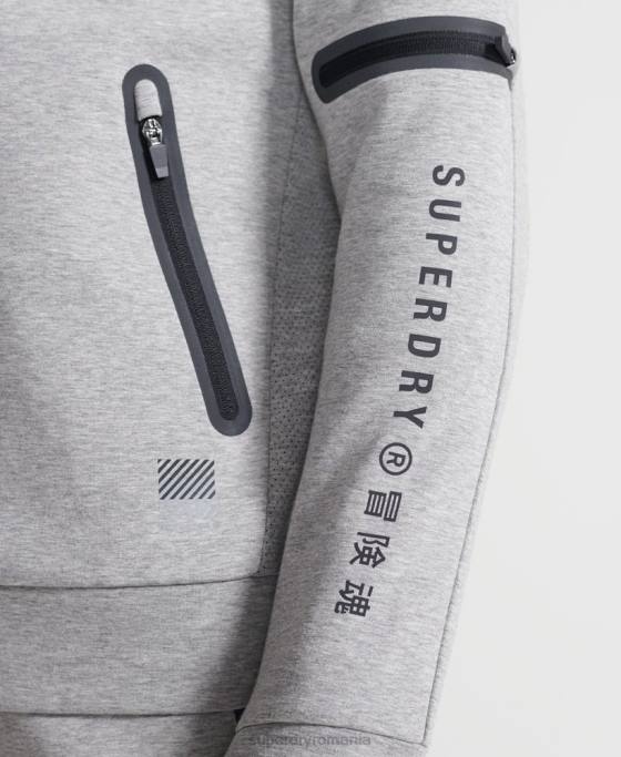 Superdry hanorac antrenament gymtech cu fermoar îmbrăcăminte gri bărbați JX0Z5176
