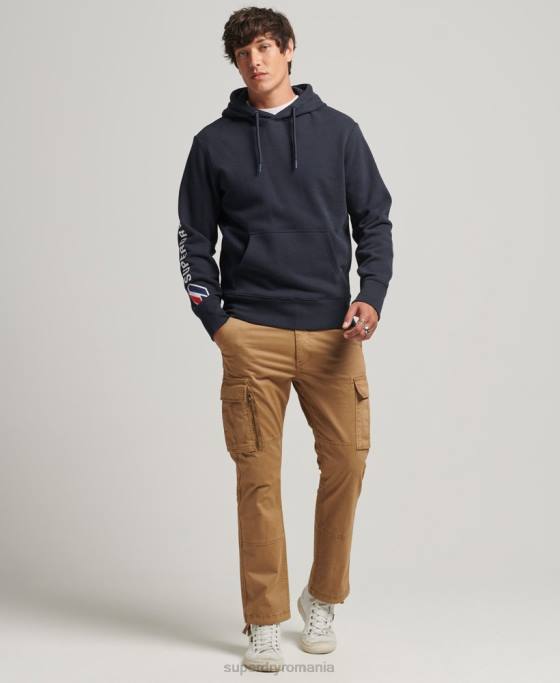 Superdry hanorac aplicat îmbrăcăminte marina bărbați JX0Z583