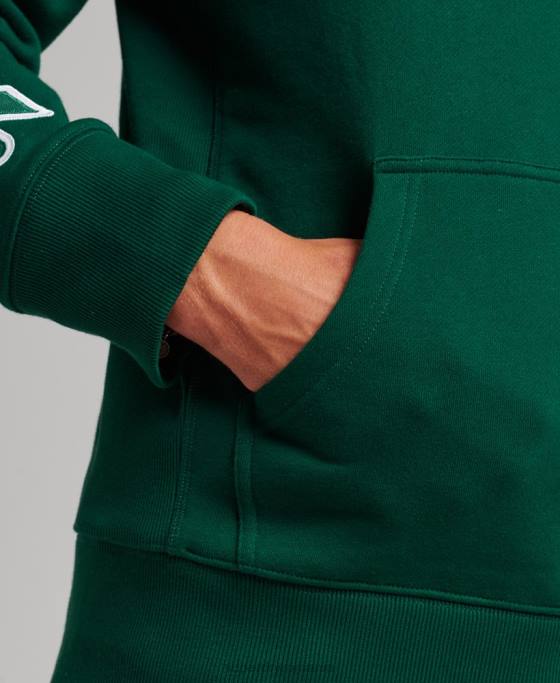 Superdry hanorac aplicat îmbrăcăminte verde bărbați JX0Z623