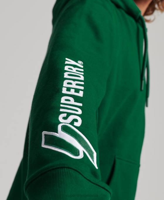 Superdry hanorac aplicat îmbrăcăminte verde bărbați JX0Z623
