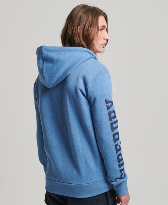 Superdry hanorac atletic cu fermoar pentru sală îmbrăcăminte albastru bărbați JX0Z511