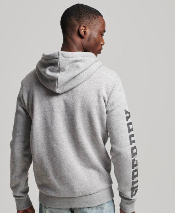 Superdry hanorac atletic cu fermoar pentru sală îmbrăcăminte gri bărbați JX0Z633