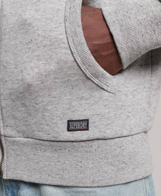 Superdry hanorac atletic cu fermoar pentru sală îmbrăcăminte gri bărbați JX0Z633