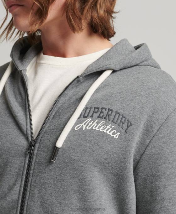 Superdry hanorac atletic cu fermoar pentru sală îmbrăcăminte gri bărbați JX0Z714