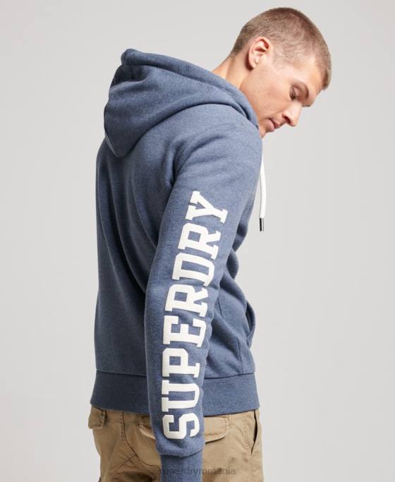 Superdry hanorac atletic cu fermoar pentru sală îmbrăcăminte marina bărbați JX0Z468