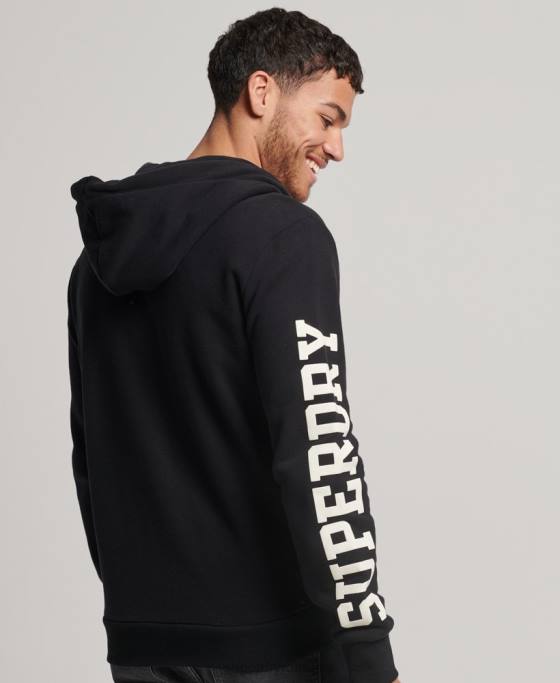 Superdry hanorac atletic cu fermoar pentru sală îmbrăcăminte negru bărbați JX0Z473