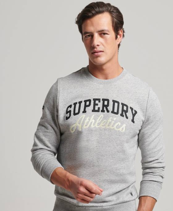 Superdry hanorac atletic vintage pentru gimnastica îmbrăcăminte gri bărbați JX0Z687