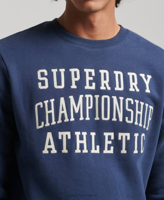 Superdry hanorac atletic vintage pentru gimnastica îmbrăcăminte marina bărbați JX0Z605