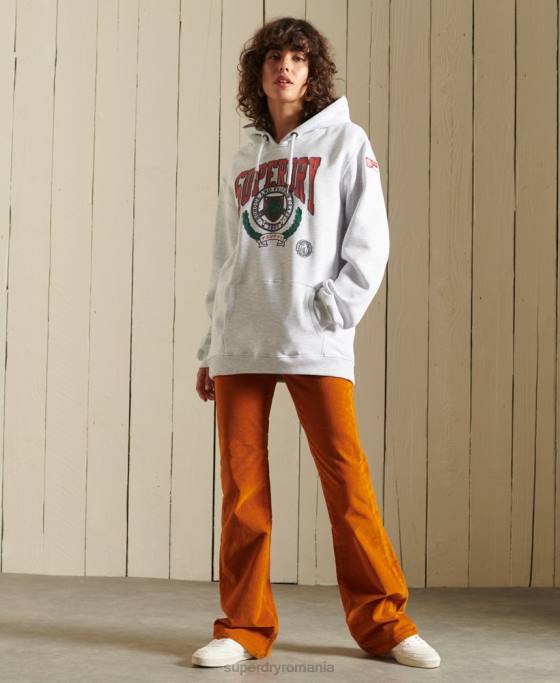 Superdry hanorac boho graphic ana îmbrăcăminte gri deschis femei JX0Z5956
