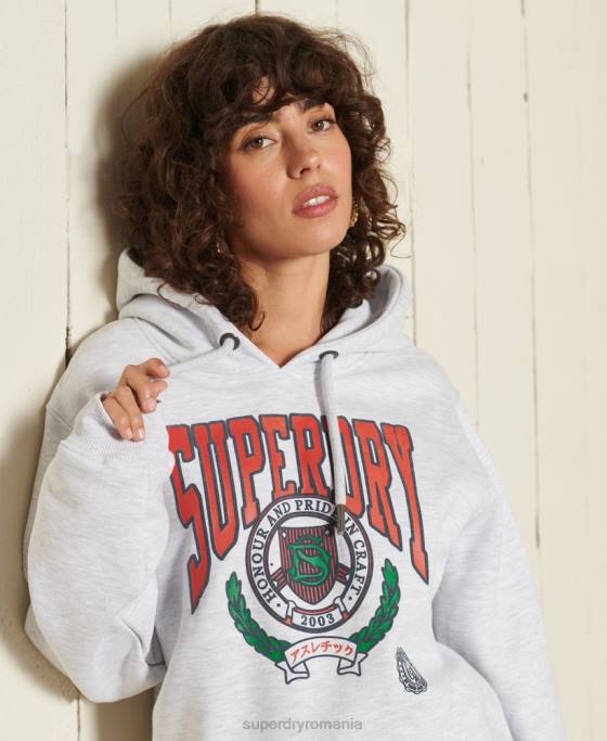 Superdry hanorac boho graphic ana îmbrăcăminte gri deschis femei JX0Z5956