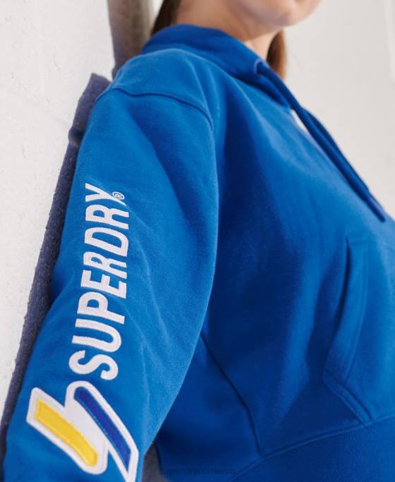 Superdry hanorac boxy cu grafic cod îmbrăcăminte albastru femei JX0Z3490