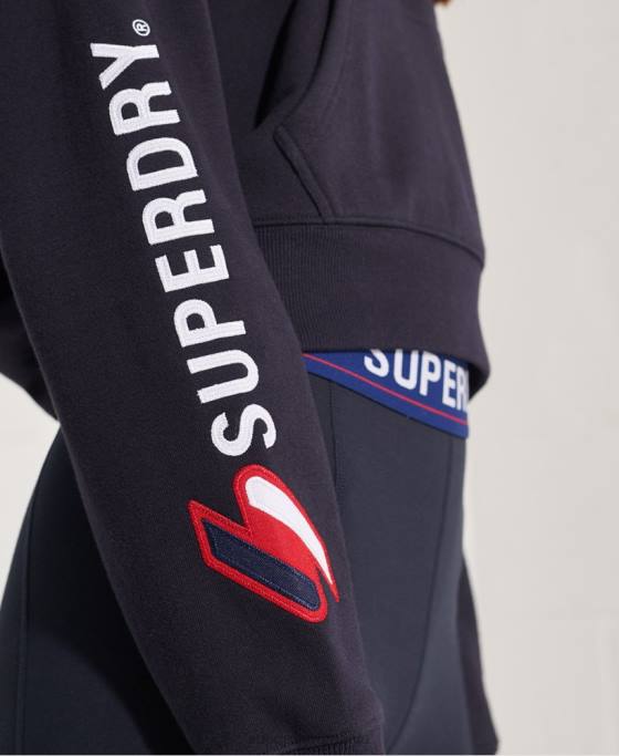 Superdry hanorac boxy cu grafic cod îmbrăcăminte marina femei JX0Z3489