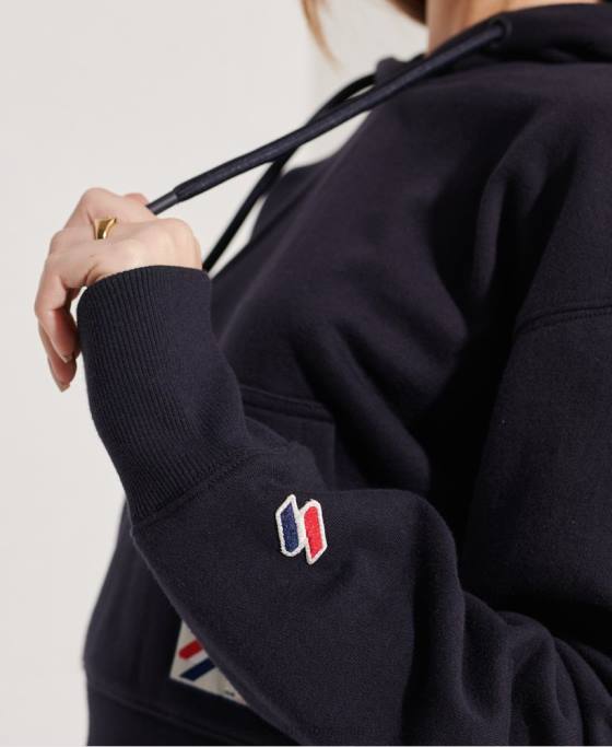 Superdry hanorac boxy cu grafic cod îmbrăcăminte marina femei JX0Z3489