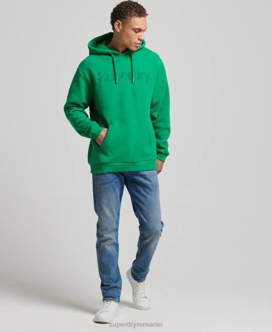 Superdry hanorac brodat cu logo-ul nucleului tonal îmbrăcăminte verde bărbați JX0Z5177