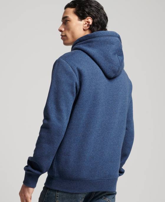 Superdry hanorac brodat cu logo vintage din bumbac organic îmbrăcăminte albastru bărbați JX0Z5017