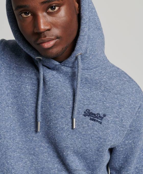 Superdry hanorac brodat cu logo vintage din bumbac organic îmbrăcăminte albastru bărbați JX0Z5106