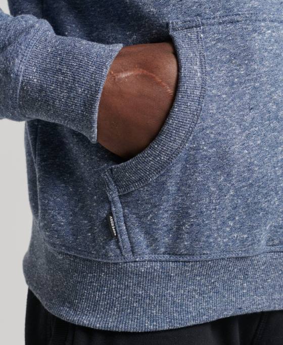 Superdry hanorac brodat cu logo vintage din bumbac organic îmbrăcăminte albastru bărbați JX0Z5106