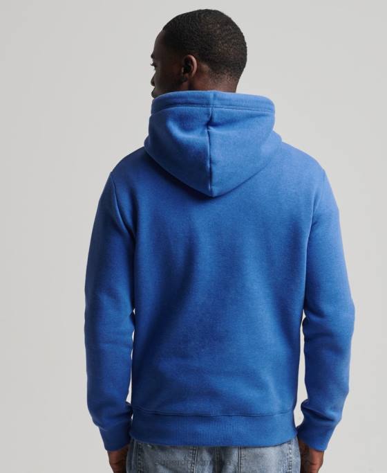 Superdry hanorac brodat cu logo vintage din bumbac organic îmbrăcăminte albastru bărbați JX0Z5152