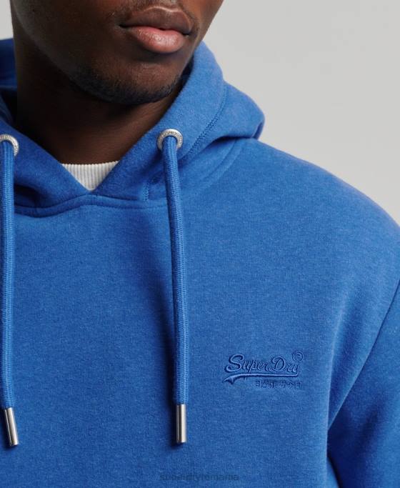 Superdry hanorac brodat cu logo vintage din bumbac organic îmbrăcăminte albastru bărbați JX0Z5152