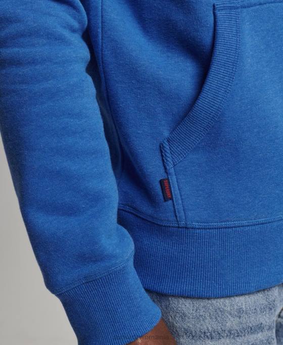Superdry hanorac brodat cu logo vintage din bumbac organic îmbrăcăminte albastru bărbați JX0Z5152