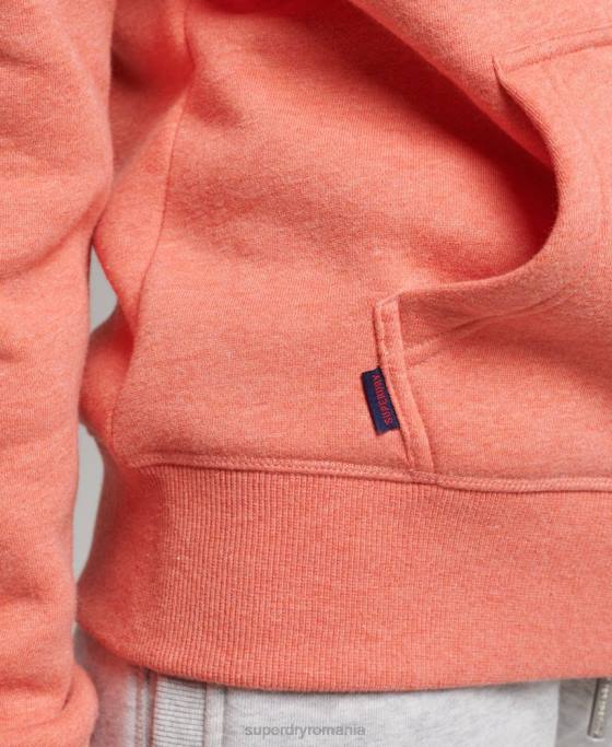Superdry hanorac brodat cu logo vintage din bumbac organic îmbrăcăminte coral femei JX0Z3385