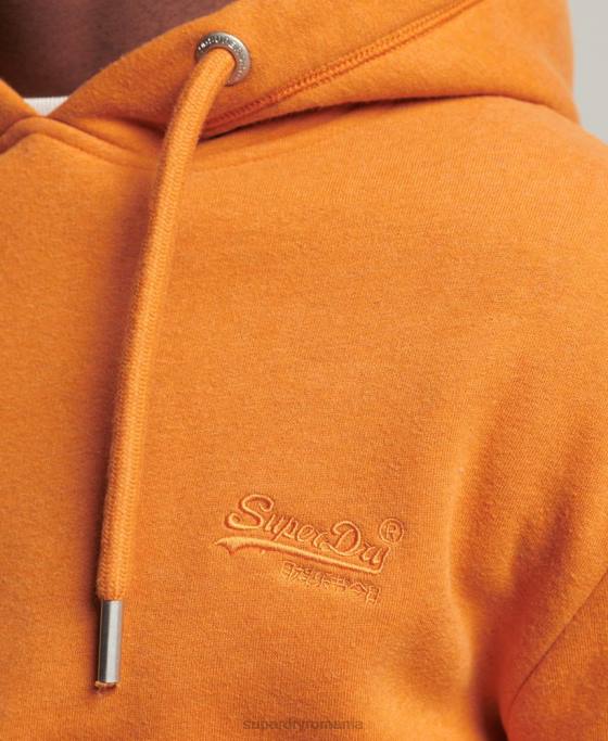 Superdry hanorac brodat cu logo vintage din bumbac organic îmbrăcăminte galben bărbați JX0Z744