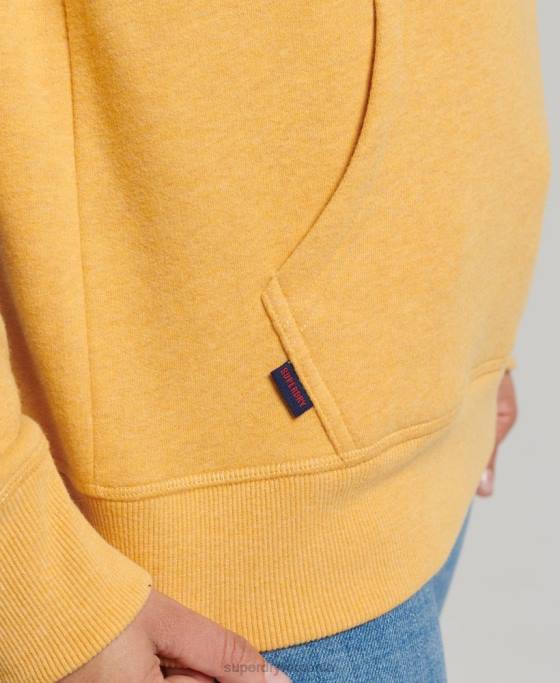 Superdry hanorac brodat cu logo vintage din bumbac organic îmbrăcăminte galben femei JX0Z3386