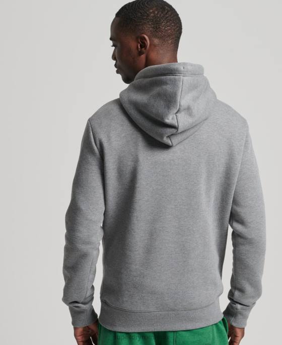 Superdry hanorac brodat cu logo vintage din bumbac organic îmbrăcăminte gri bărbați JX0Z5104