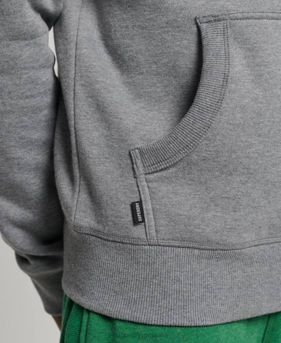 Superdry hanorac brodat cu logo vintage din bumbac organic îmbrăcăminte gri bărbați JX0Z5104