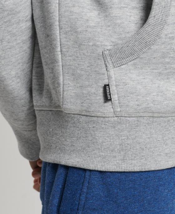 Superdry hanorac brodat cu logo vintage din bumbac organic îmbrăcăminte gri bărbați JX0Z644