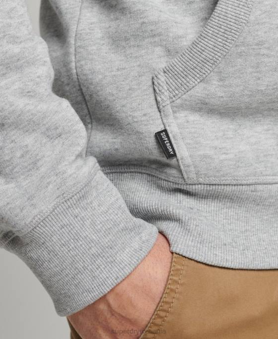 Superdry hanorac brodat cu logo vintage din bumbac organic îmbrăcăminte gri bărbați JX0Z645
