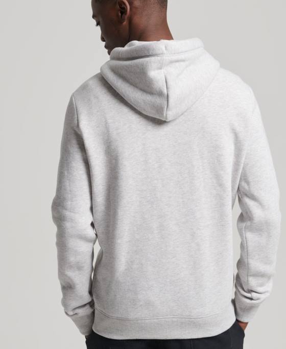 Superdry hanorac brodat cu logo vintage din bumbac organic îmbrăcăminte gri deschis bărbați JX0Z722