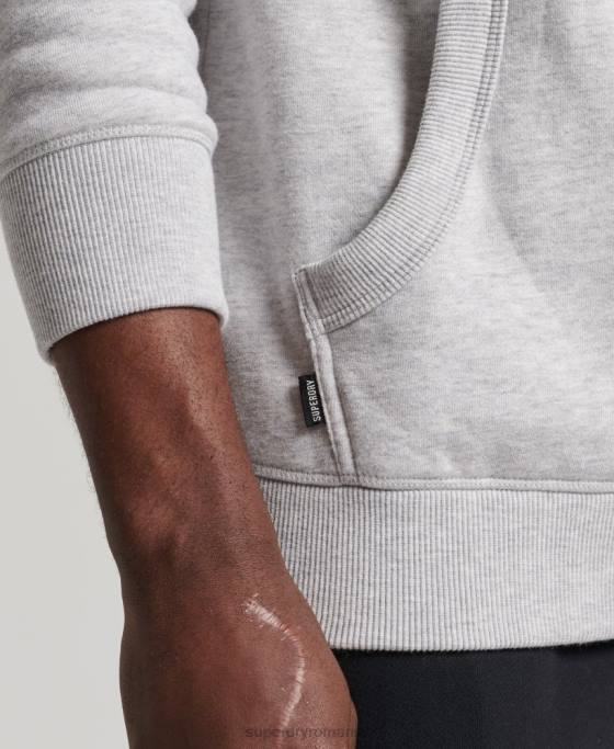 Superdry hanorac brodat cu logo vintage din bumbac organic îmbrăcăminte gri deschis bărbați JX0Z722