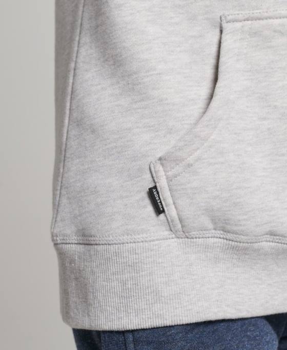 Superdry hanorac brodat cu logo vintage din bumbac organic îmbrăcăminte gri deschis femei JX0Z3336