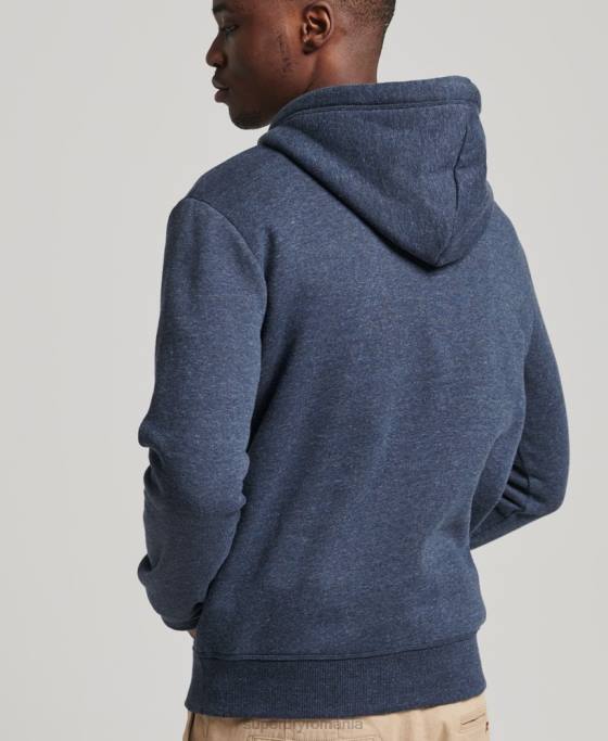 Superdry hanorac brodat cu logo vintage din bumbac organic îmbrăcăminte marina bărbați JX0Z713