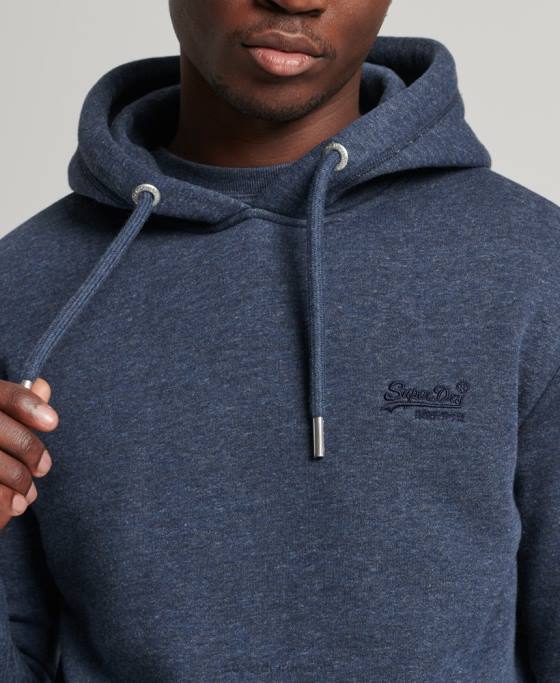 Superdry hanorac brodat cu logo vintage din bumbac organic îmbrăcăminte marina bărbați JX0Z713