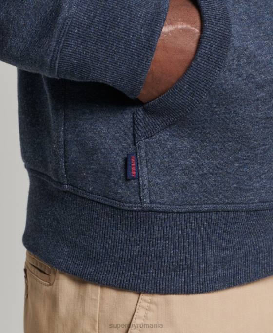 Superdry hanorac brodat cu logo vintage din bumbac organic îmbrăcăminte marina bărbați JX0Z713