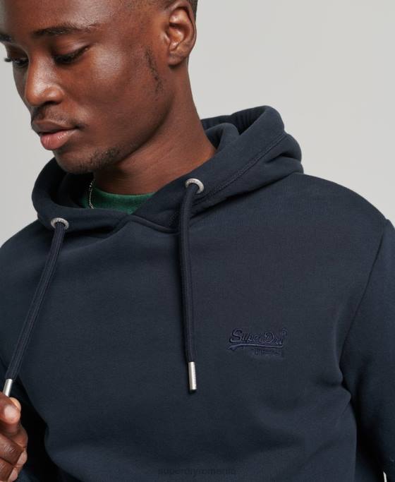 Superdry hanorac brodat cu logo vintage din bumbac organic îmbrăcăminte marina bărbați JX0Z721