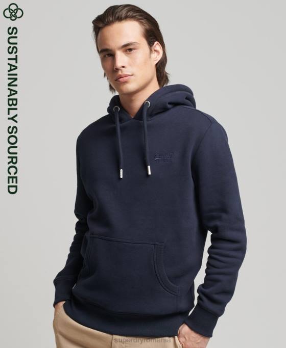 Superdry hanorac brodat cu logo vintage din bumbac organic îmbrăcăminte marina bărbați JX0Z856