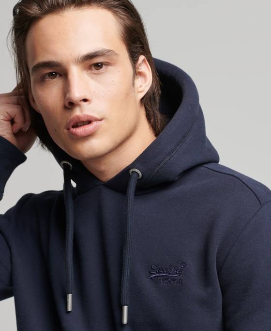 Superdry hanorac brodat cu logo vintage din bumbac organic îmbrăcăminte marina bărbați JX0Z856
