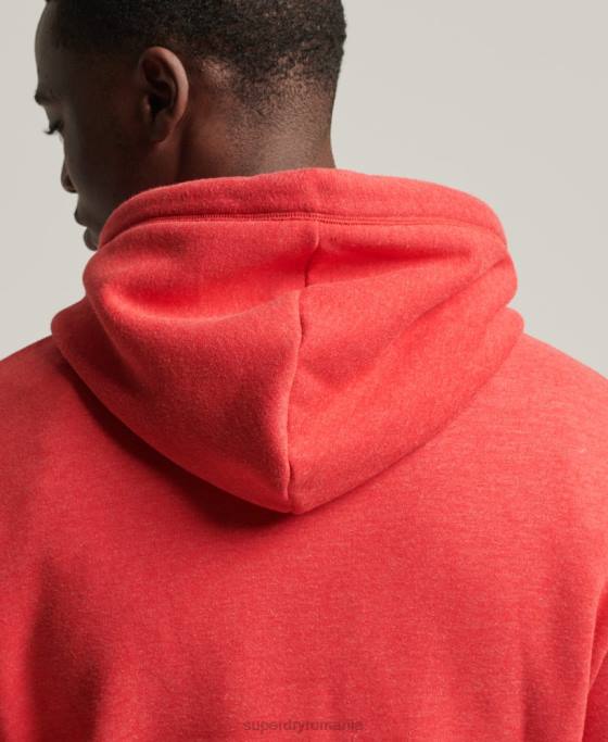 Superdry hanorac brodat cu logo vintage din bumbac organic îmbrăcăminte roșu bărbați JX0Z5070