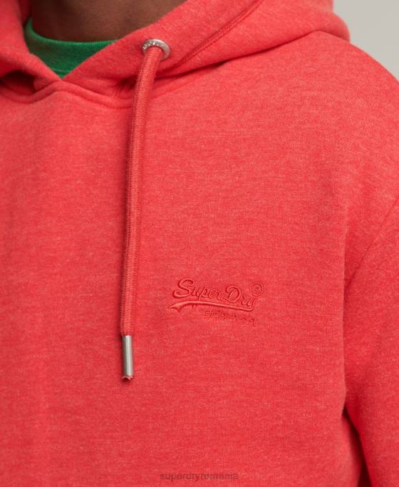 Superdry hanorac brodat cu logo vintage din bumbac organic îmbrăcăminte roșu bărbați JX0Z5070