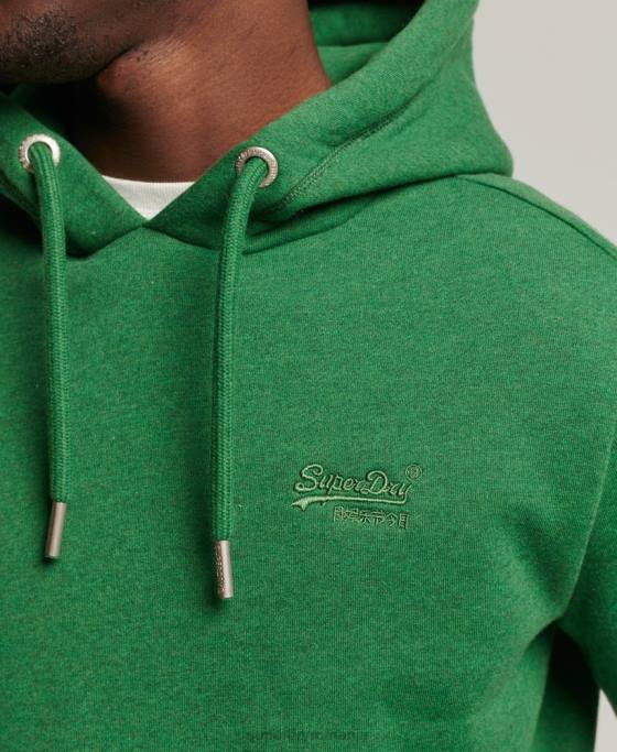 Superdry hanorac brodat cu logo vintage din bumbac organic îmbrăcăminte verde bărbați JX0Z5192