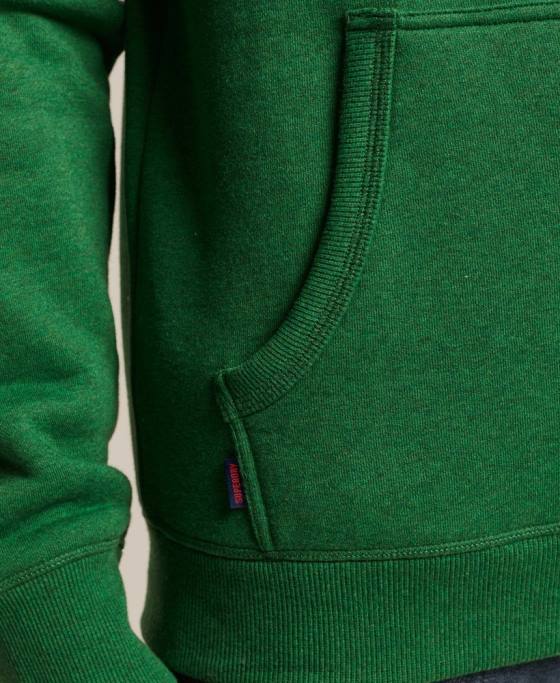 Superdry hanorac brodat cu logo vintage din bumbac organic îmbrăcăminte verde bărbați JX0Z5192