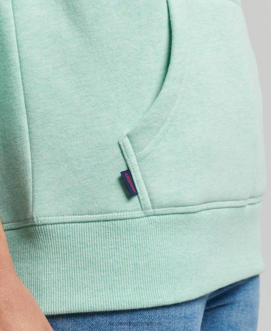 Superdry hanorac brodat cu logo vintage din bumbac organic îmbrăcăminte verde femei JX0Z3422